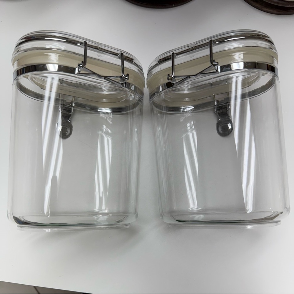Set of 2 - Clear Airtight Storage Containers, Heavy Duty 5.5 x 3.5 x 8 - Picture 1 of 13